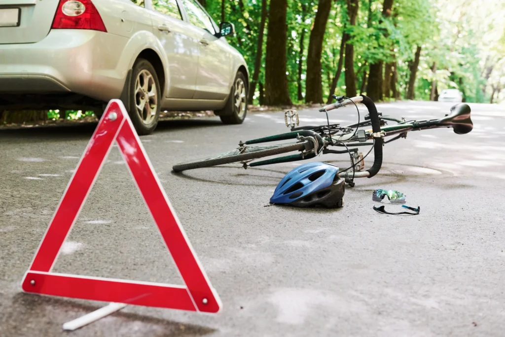 Auto und Fahrrad Unfall